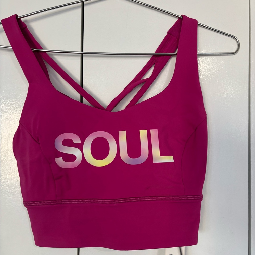 Women's Pink Sports Bra lululemon x soul cycle